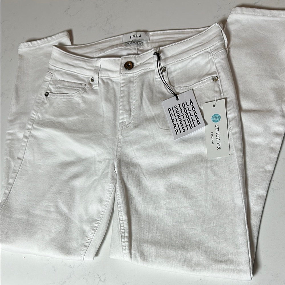 Pistola Women's Crisp White Skinny Jeans